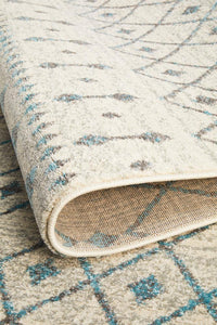 Thumbnail for Senna Tribal Grey & Blue Power Loomed Rug