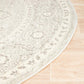 Abigail Transitional Grey & White Power Loomed Round Rug