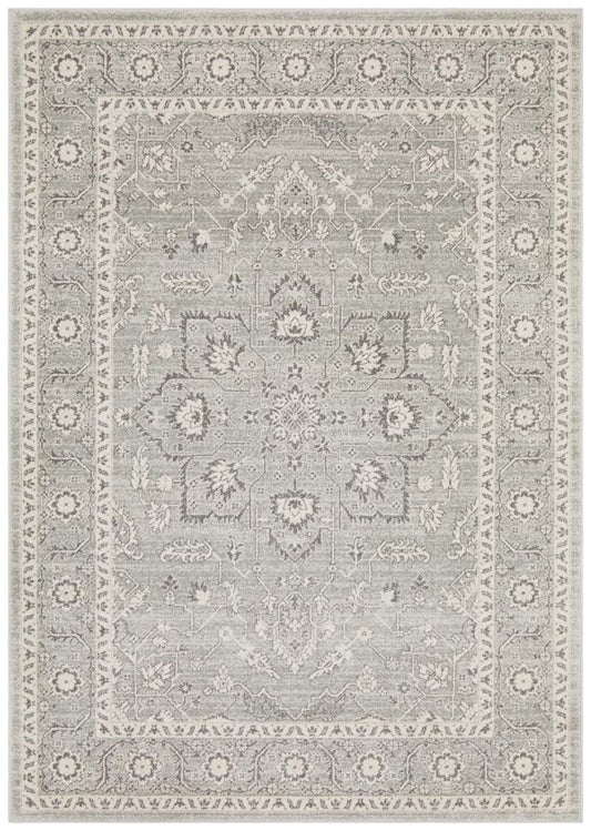 Abigail Transitional Grey & White Power Loomed Rug