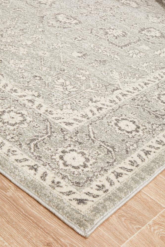 Abigail Transitional Grey & White Power Loomed Rug