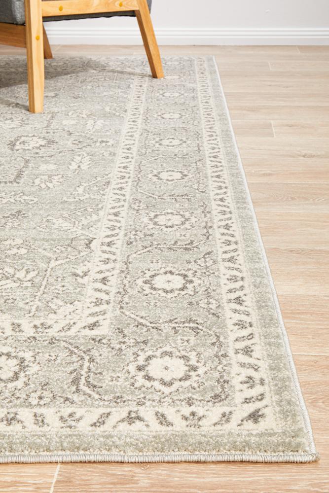 Abigail Transitional Grey & White Power Loomed Rug
