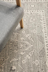 Thumbnail for Abigail Transitional Grey & White Power Loomed Rug