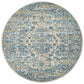 Monica Transitional Multi-Colour Blue & Tangerine Round Rug