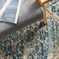 Monica Transitional Multi-Colour Blue & Tangerine Round Rug