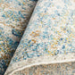 Monica Transitional Multi-Colour Blue & Tangerine Round Rug