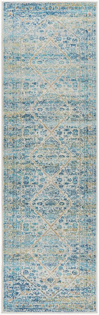 Thumbnail for Monica Transitional Blue & Tangerine Rug hall runner