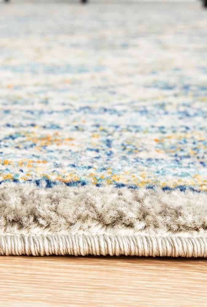 Monica Transitional Blue & Tangerine Rug