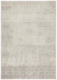 Thumbnail for Harper Tribal Diamond Pattern Ivory & Grey Rug