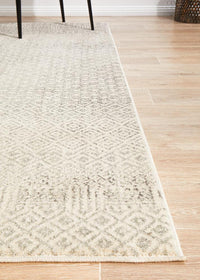 Thumbnail for Harper Tribal Diamond Pattern Ivory & Grey Rug