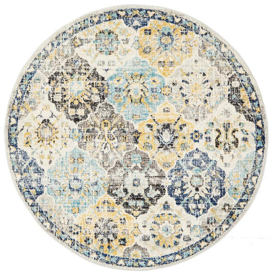 Vivian Blossom Transitional Multi-Colour Round Rug