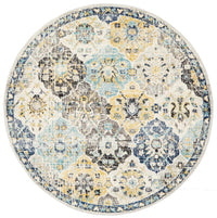 Thumbnail for Vivian Blossom Transitional Multi-Colour Round Rug