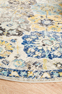 Thumbnail for Vivian Blossom Transitional Multi-Colour Round Rug