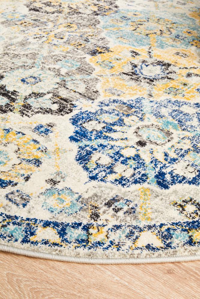 Vivian Blossom Transitional Multi-Colour Round Rug