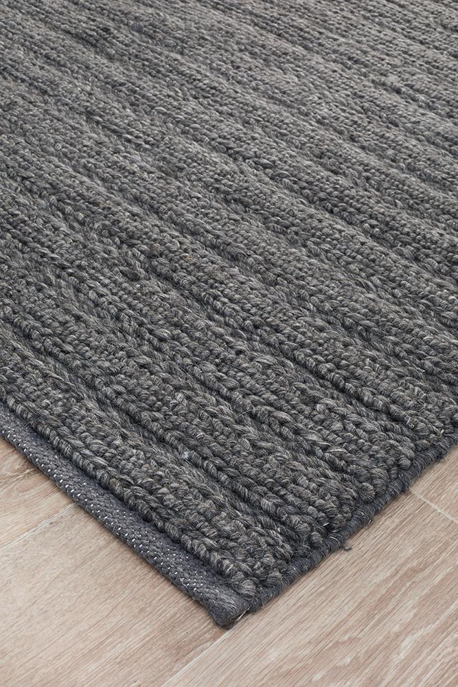 Eva Scandi Charcoal Hand Woven Rug