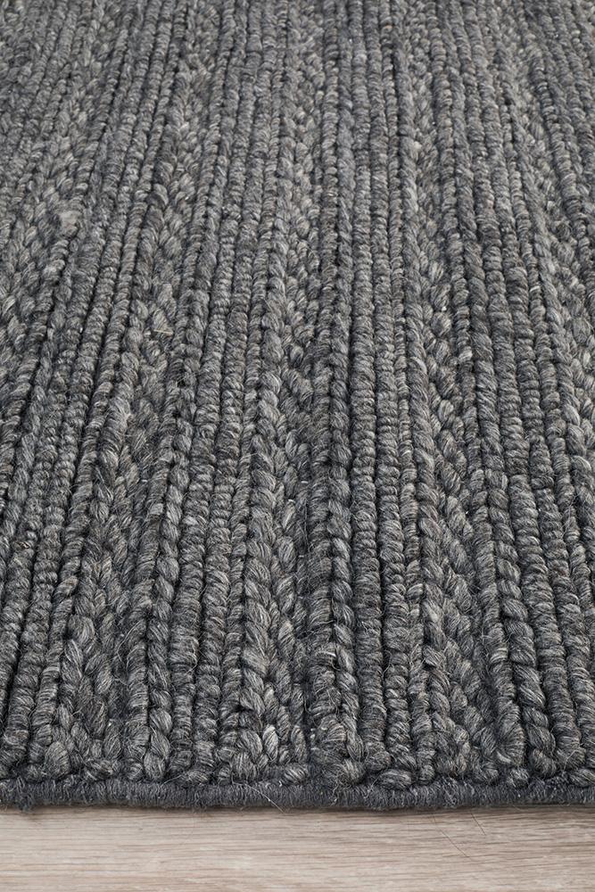 Eva Scandi Charcoal Hand Woven Rug
