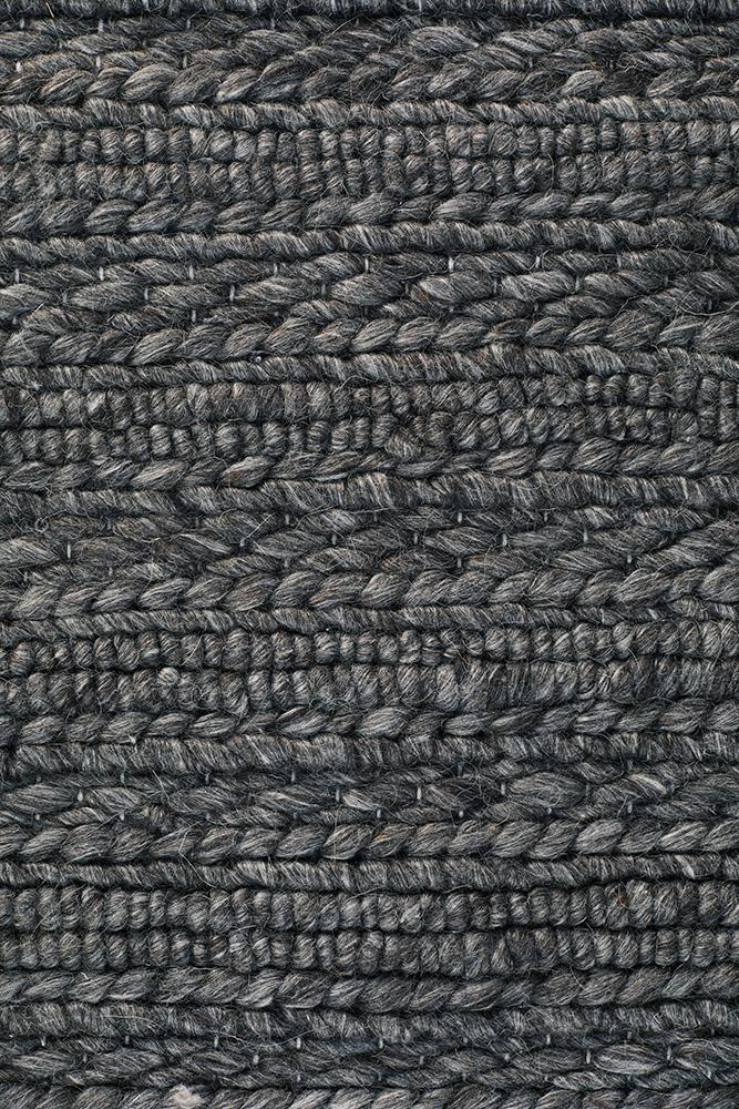Eva Scandi Charcoal Hand Woven Rug