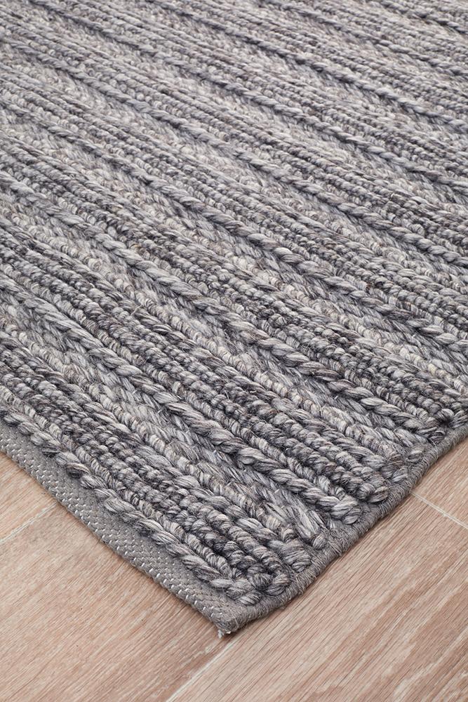 Eva Scandi Steel Grey Hand Woven Rug