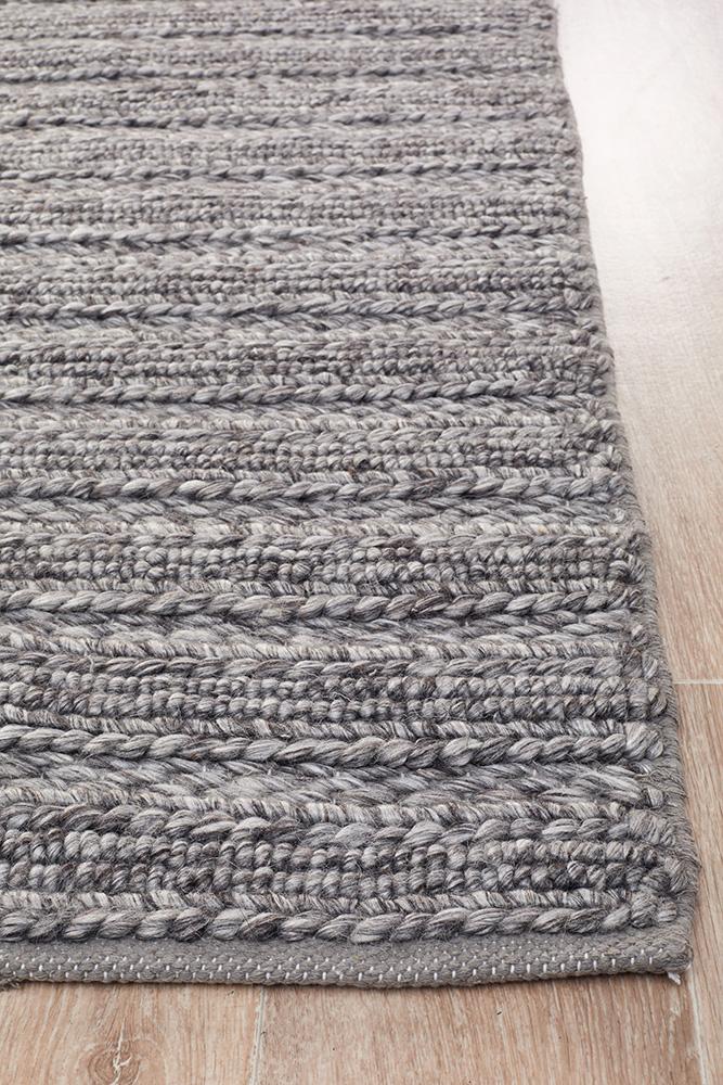 Eva Scandi Steel Grey Hand Woven Rug