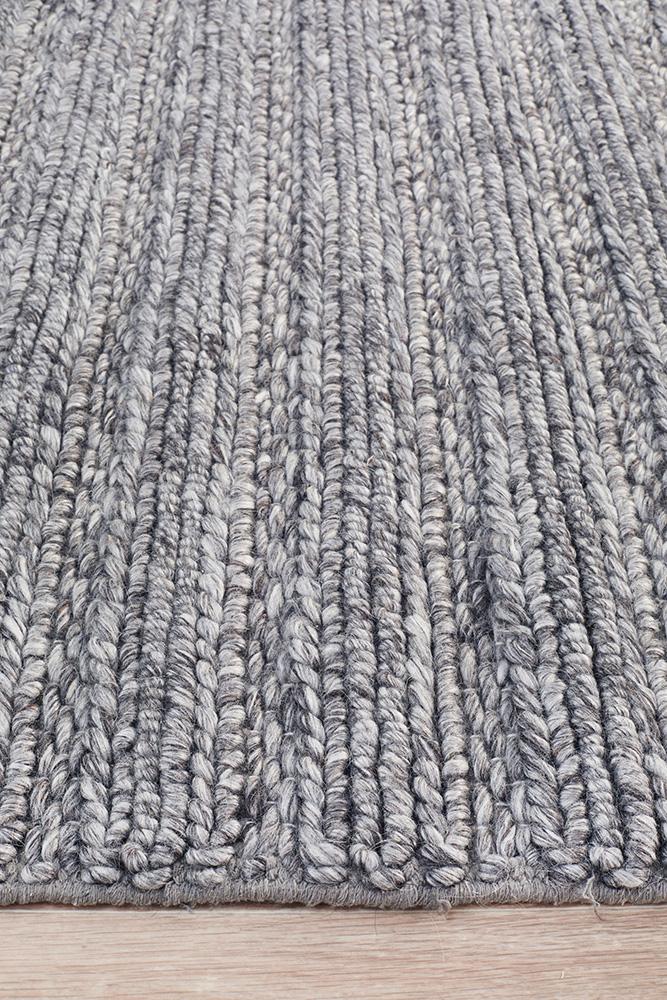 Eva Scandi Steel Grey Hand Woven Rug
