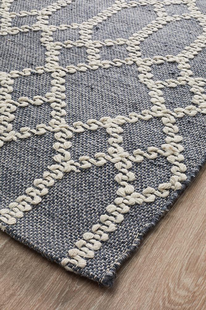 Nellie Tribal Blue & Ivory Rug