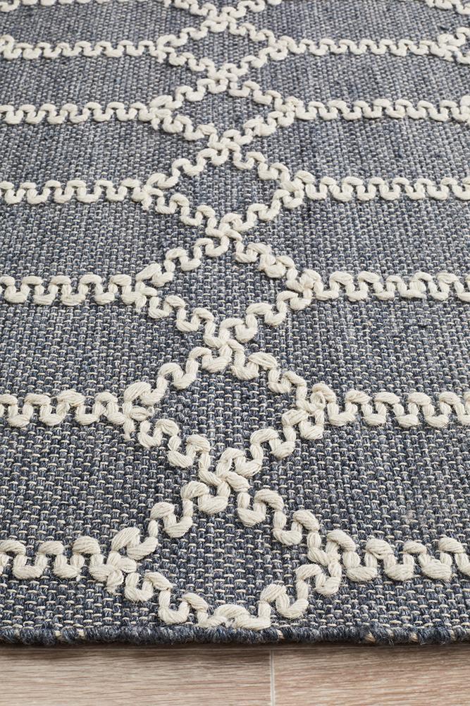Nellie Tribal Blue & Ivory Rug