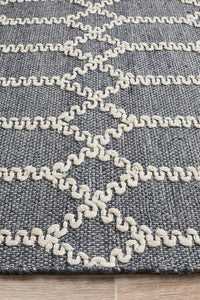 Thumbnail for Nellie Tribal Blue & Ivory Rug