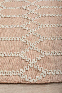 Thumbnail for Nellie Tribal Pink & Ivory Rug