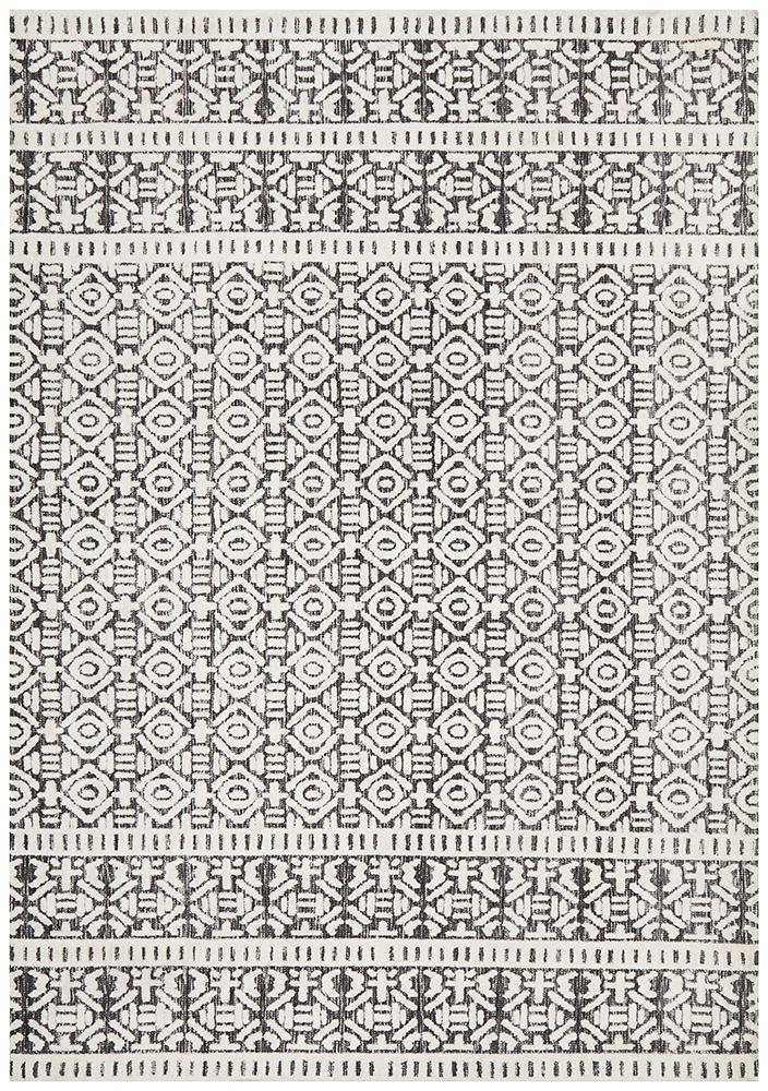 Mira Black & Ivory Tribal Table Tufted Rug