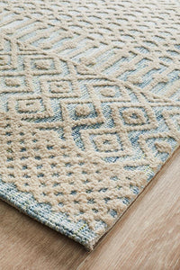 Thumbnail for Lianna Tribal Blue & Ivory Rug