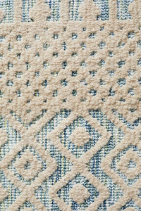 Thumbnail for Lianna Tribal Blue & Ivory Rug