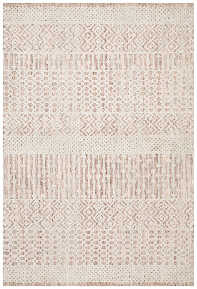 Aria Tribal Blush & Ivory Textured Rug