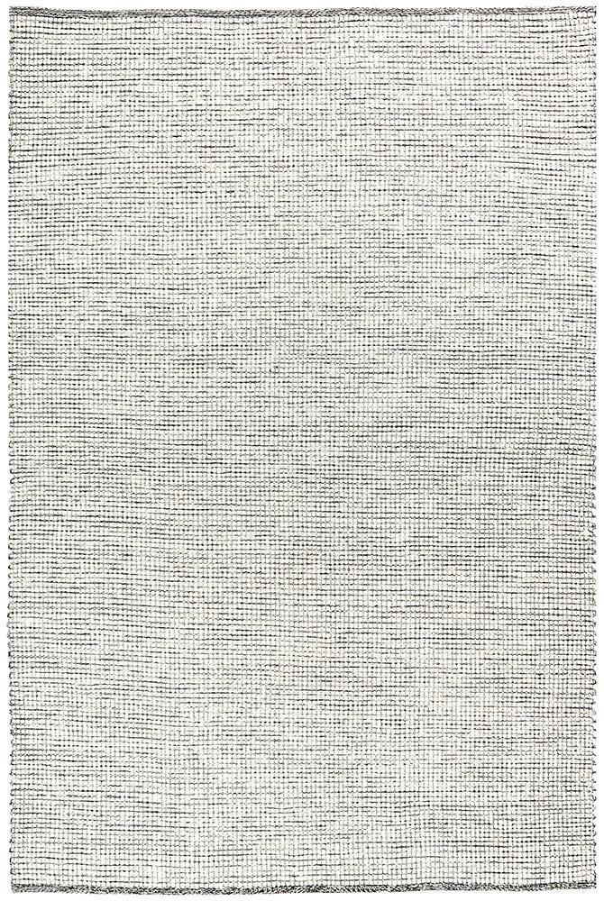 Freya Scandi Black & White Flatweave Wool Rug
