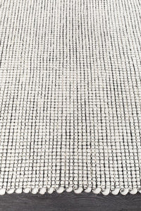 Thumbnail for Freya Scandi Black & White Flatweave Wool Rug