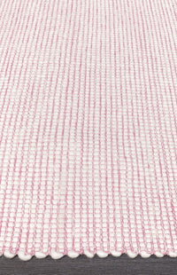 Thumbnail for Freya Scandi Pink & White Flatweave Wool Rug
