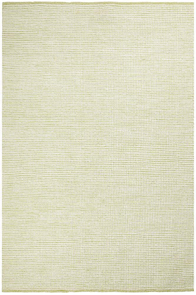 Freya Scandi Pistachio & White Flatwoven Wool Rug