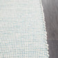 Freya Scandi Turquoise & White Flatwoven Wool Rug