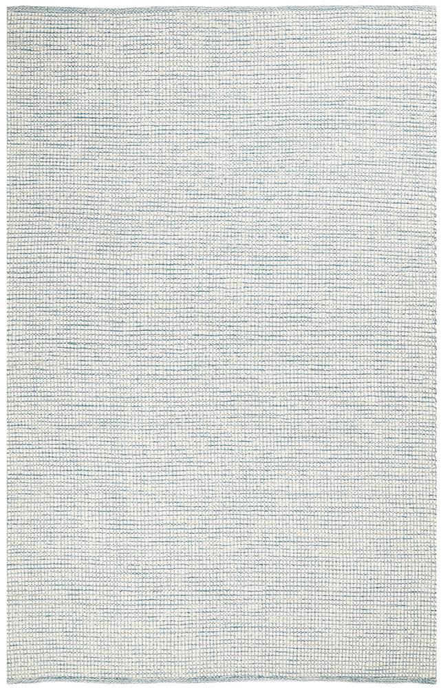 Freya Scandi Turquoise & White Flatwoven Wool Rug