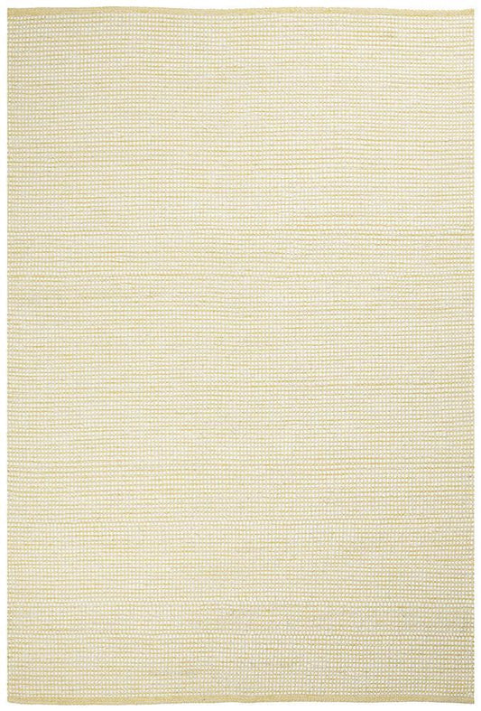 Freya Scandi Yellow & White Flatweave Wool Rug