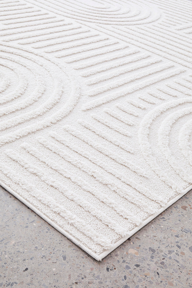 Mari Dior White Arch Pattern Rectangle Rug