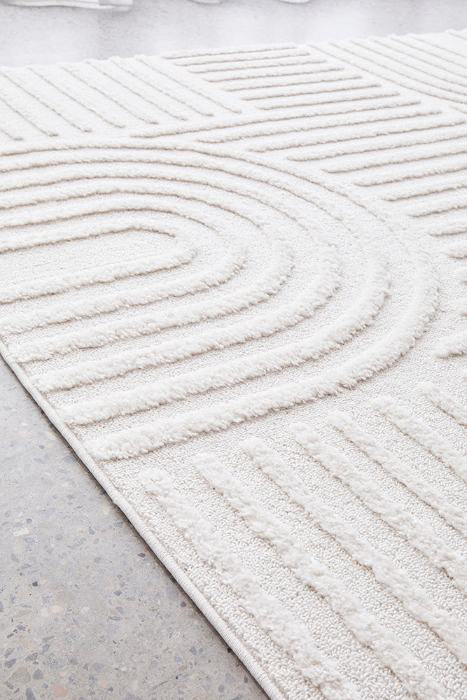 Mari Dior White Arch Pattern Rectangle Rug
