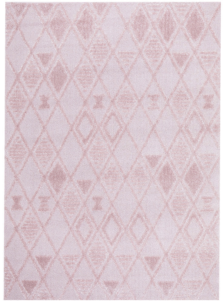 Mari Lisa Pink Diamond Pattern Rectangle Rug