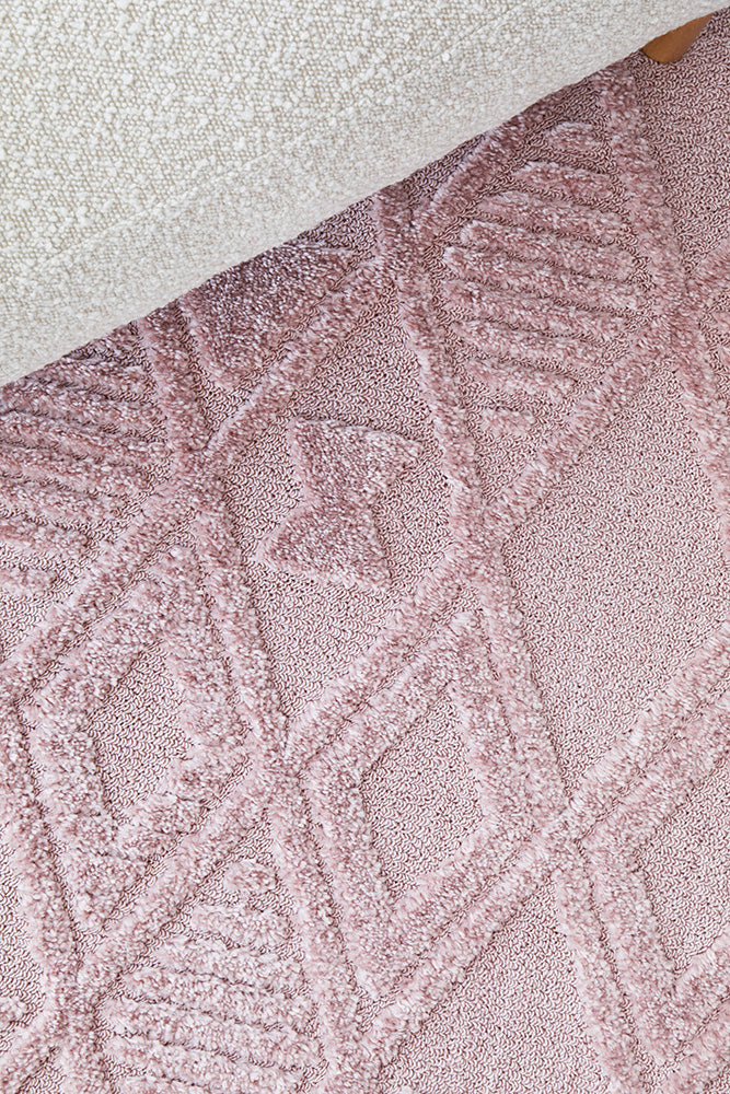Mari Lisa Pink Diamond Pattern Rectangle Rug