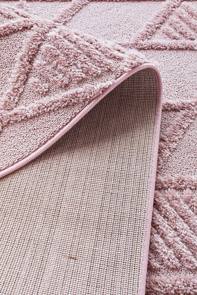 Mari Lisa Pink Diamond Pattern Rectangle Rug