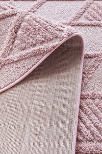 Thumbnail for Mari Lisa Pink Diamond Pattern Rectangle Rug