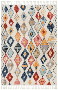 Thumbnail for Mira Tribal Multi-Colour Geometric Diamond Pattern Hand Loomed Rug