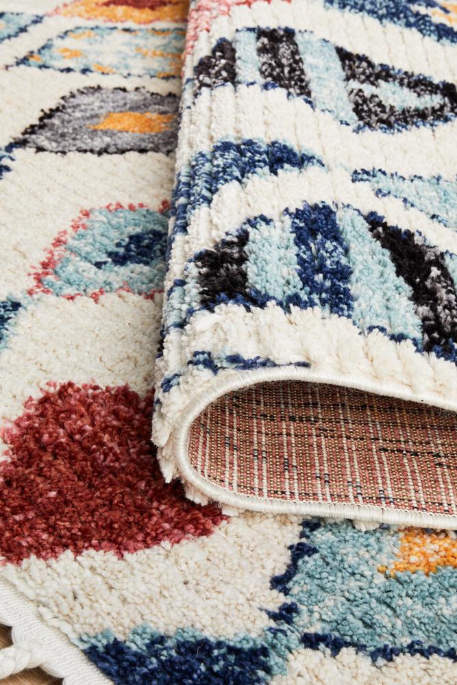 Mira Tribal Multi-Colour Geometric Diamond Pattern Hand Loomed Rug