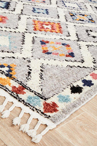 Thumbnail for Mira Grey Multi-Colour Geometric Pattern Rug