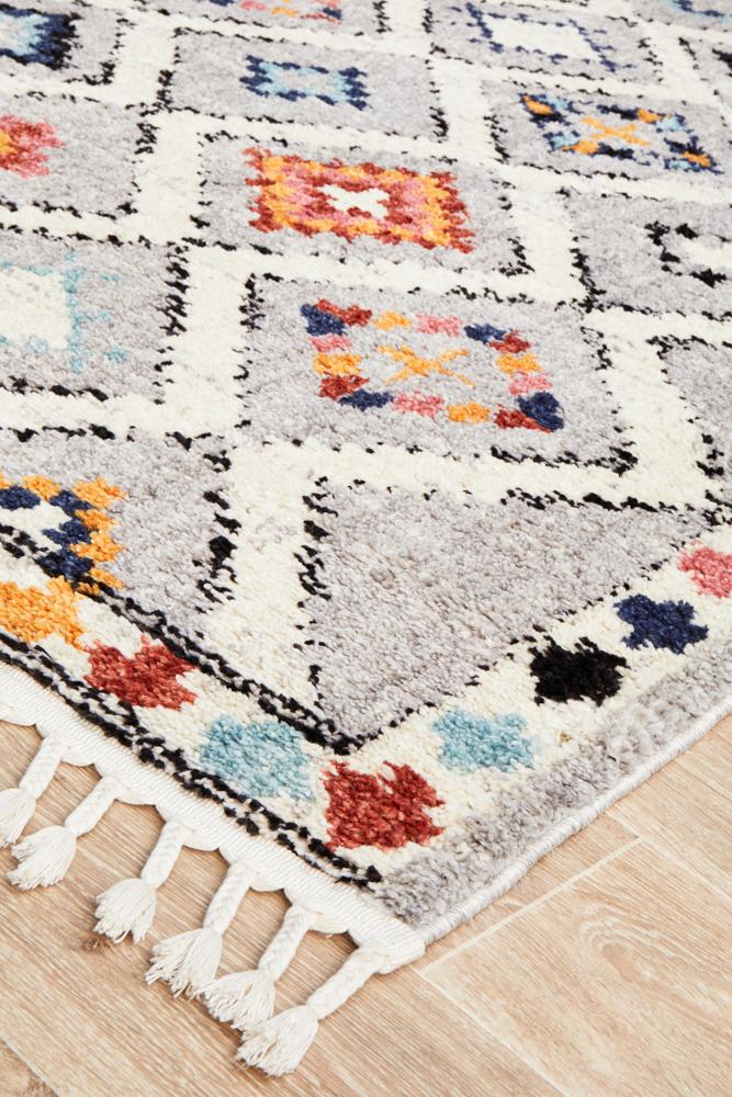 Mira Grey Multi-Colour Geometric Pattern Rug