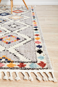 Thumbnail for Mira Grey Multi-Colour Geometric Pattern Rug