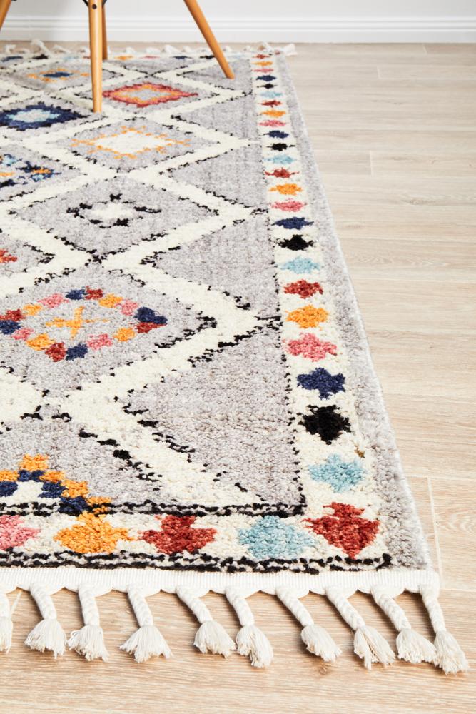 Mira Grey Multi-Colour Geometric Pattern Rug